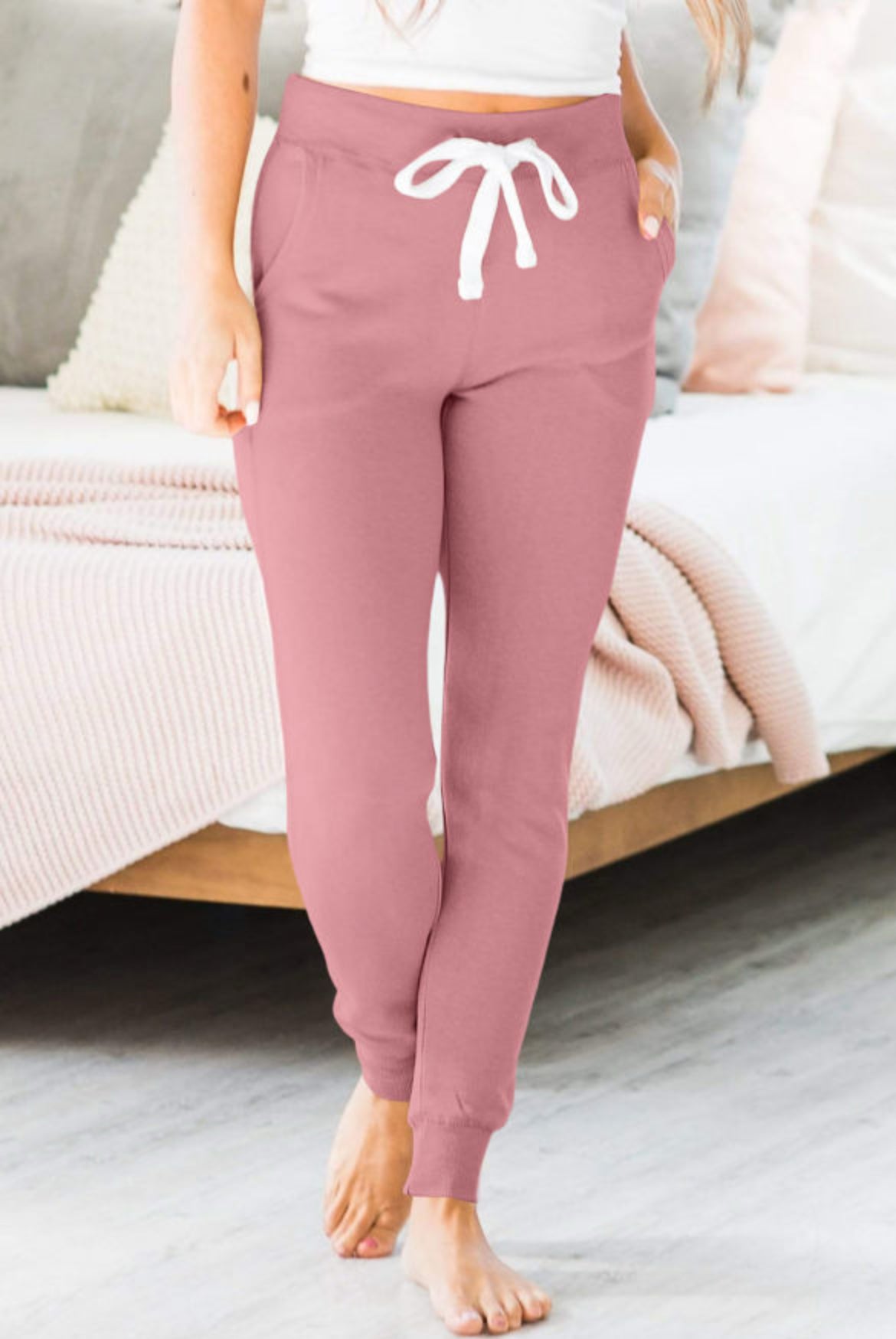 Fuschia Drawstring Joggers