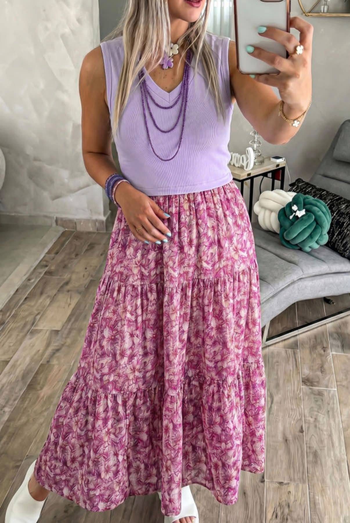 Purple Ribbed Patchwork Dress