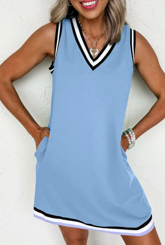 V-Neck Sleeveless Dress