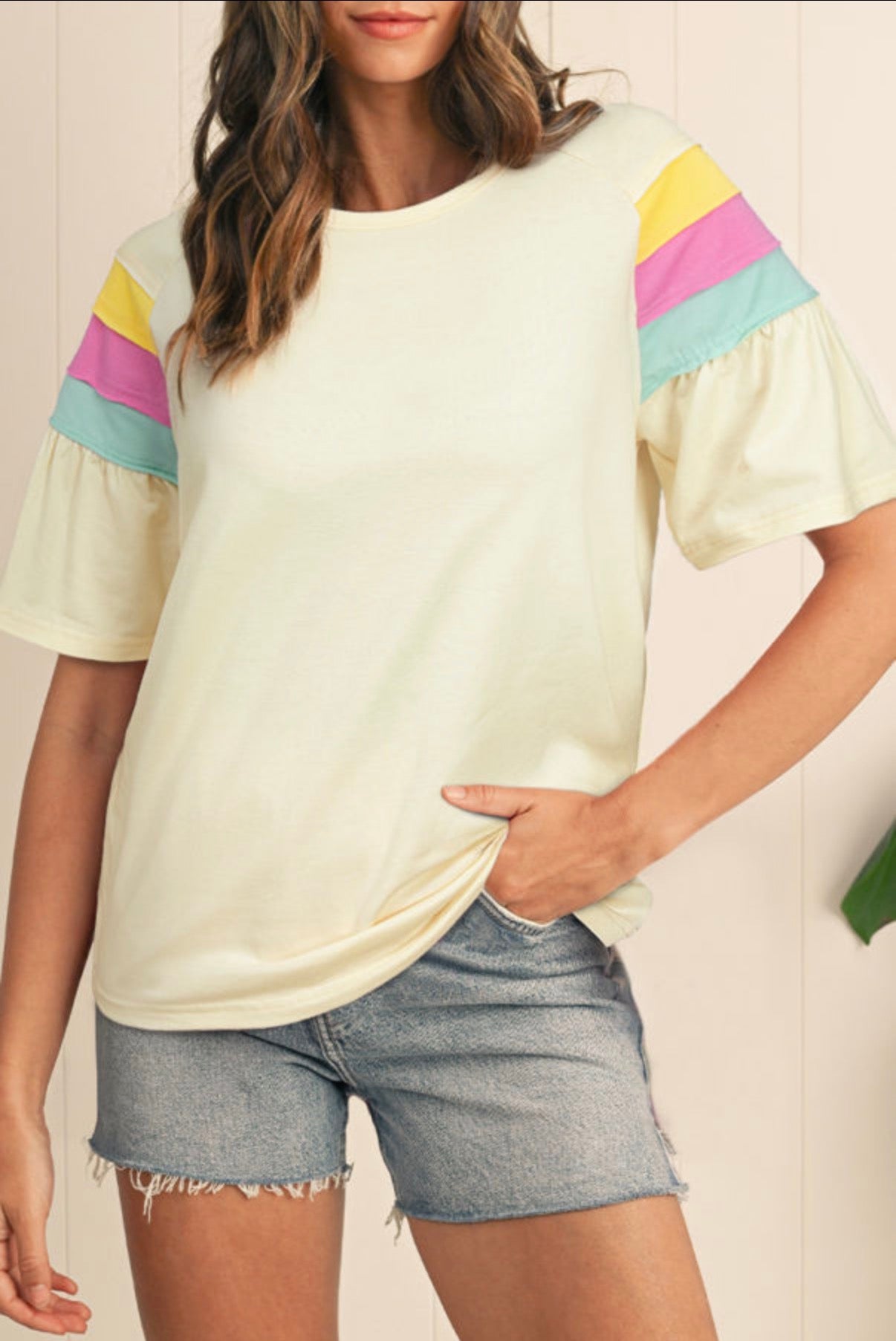 White Color Block T-Shirt
