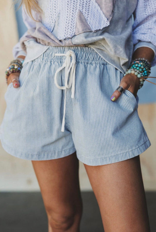 Sky Blue Denim Shorts